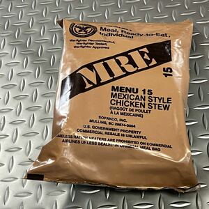 沖縄 米軍実物 MRE/SOPAKCO Meal Ready To Eat レーション　MENU 15 CHICKEN STEW 2024/04検品　(INV H#03)