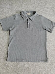 ブッチャープロダクツ AtLast アットラスト 半袖ポロシャツ 40 ハウンドトゥース TIMEWORN CLOTHING Butcher products