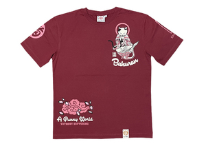 爆烈爛漫娘　半袖Tシャツ　WINE　40サイズ　試作品　RMT-314