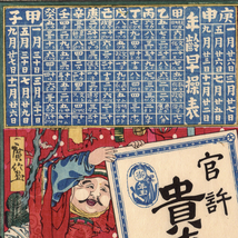 【石版画 引札】まとめて5枚 明治時代 当時摺 引き札 七福神 大黒天 恵比寿天 広告 チラシ 初出し ukiyoe 13_画像7