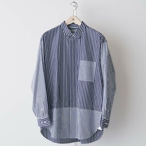 ★人気 未使用 UNIQLO ジルサンダー コラボ +J スーピマコットンオーバーサイズシャツ ストライプ M 長袖シャツ ブランド ユニクロ