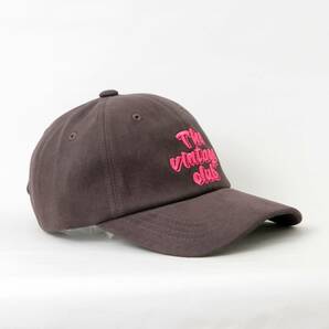 送料込 / コットン キャップ VINTAGE CLUB ダークブラウン ビンテージクラブ 帽子 ベースボールキャップ つば広 紫外線対策 小顔効果 