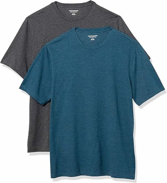 【2枚セット】M Tシャツ クルーネック グレー　グリーン　半袖 メンズ カットソー