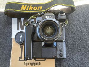 ③Nikon ニコン F3 HP ブラックボディ モータードライブ MD-4 AS-7 シャッター確認ok Nikon NIKKOR 交換レンズまとめセット