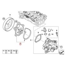 [6ヶ月保証]BMW MINI R56 ウォーターポンプ ガスケット付 対策品 N12 N14 N16 N18 11517648827 11517550484 JCW Cooper CooperS One_画像2