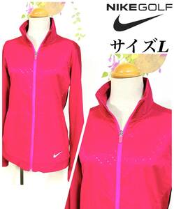 NIKE GOLF DRI-FIT ナイキゴルフ NIKE ナイキ 　ゴルフウェア　フルジップアップ＆異素材切替デザイン　DP　 レディースL