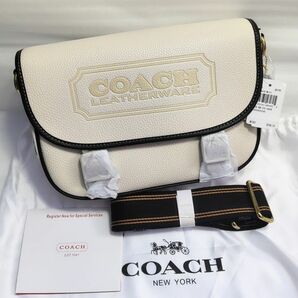 新品 未使用 COACH コーチ ショルダーバッグ レザー ホワイト