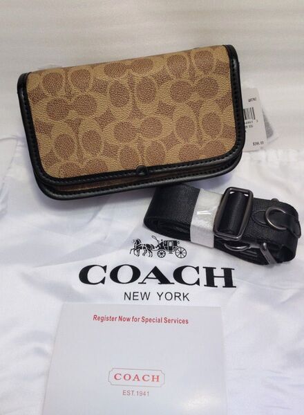 新品 未使用 COACH コーチ ミニショルダーバッグ シグネチャー ブラウン