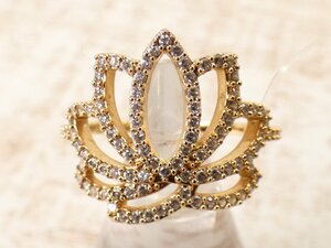  Swarovski biju& leaf ring [L's(#55)/ Gold color /SA rank ]b4AE