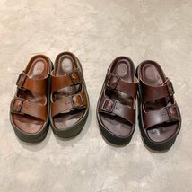 ナイジェルケーボン　レザーサンダルLEATHER SANDAL - PEAT LABEL 【M's(M26.5-27㎝)/2.9万円/濃茶/新品箱】b4EE_画像1