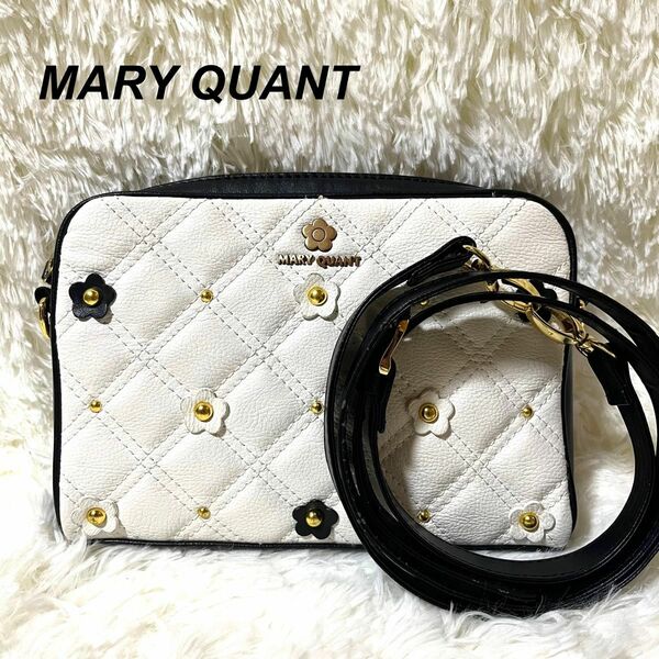 ☆極美品☆ MARY QUANT マリークワント　ショルダーバッグ　花柄　白