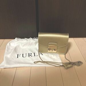 FURLA フルラ ショルダーバッグ レザー バッグ チェーン チェーンショルダー メトロポリス ゴールド ミニバック