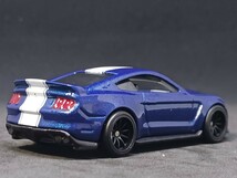 ◆ホットウィール/Hot Wheels(約1/64)◆フォード・シェルビー・GT350R(紺メタ&白)◆ルース/傷少良品/リアルライダー★夢屋HW046★_画像2