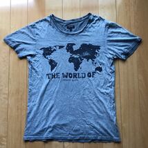 アルマーニジーンズ 世界地図 半袖Tシャツ プリントTシャツ ARMANI JEANS ブルー M_画像1