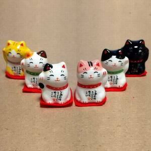 ミニ招き猫 全6種セット 高さ：約2.5cm 雑貨 置き物 [ 新品 ] 