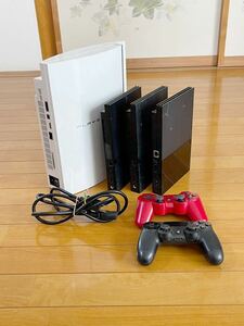 【ジャンク】SONY プレステ4台まとめPlayStation3 CECHL00/PS2 SCPH-70000/PS2 SCPH-90000/PS2型番不明　コントローラー 2個　動作未確認