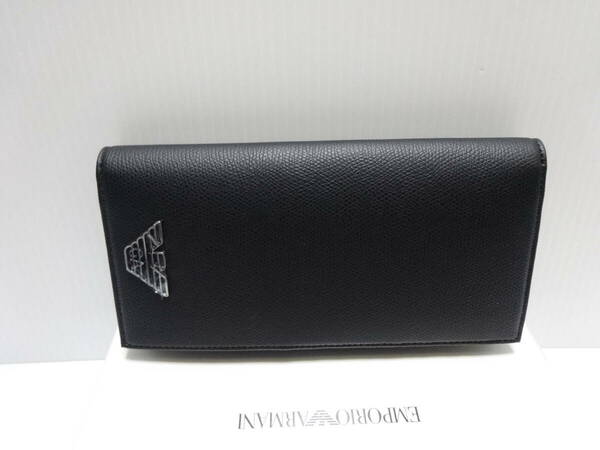 新品★エンポリオアルマーニ(EMPORIO ARMANI) メンズ★小銭入れ付き長財布★長財布★Y4R170★黒★特価品★送料込★A-91　