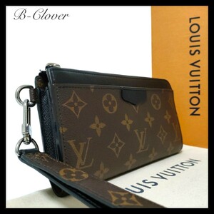 【ICチップ/使用少!!】LOUIS VUITTON ルイヴィトン モノグラム マカサー ジッピードラゴンヌ M69407 長財布 クラッチバッグ メンズ