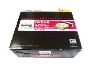 三菱化学　DVD+R　4.7G　5枚　ライトスクライブ専用ディスク　