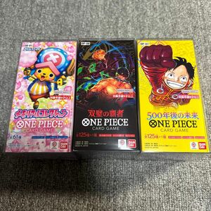 one pieceカードゲーム 双璧の覇者　メモリアルコレクション　500年後の未来　3boxハードケーステープ付き　新品未開封