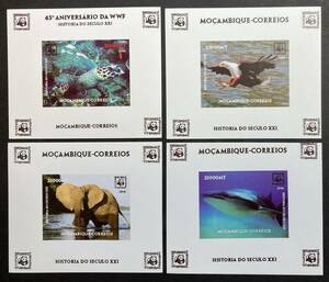 モザンビーク 2006年発行 カメ トリ 動物 魚 切手 DX Sheet 未使用 NH