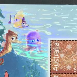 オーストラリア 2004年発行 P stamp 切手 未使用 NH タブに ニモ カメ 魚 クマノミ の画像2