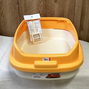  unused Ricci .rukororu cat toilet 55H duckboard attaching orange .. records out of production goods made in Japan owner manual + spade attached 