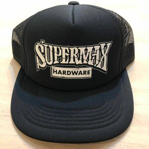 ◎SUPERMAX HARDWARE スーパーマックス ステッカー付! トラッカー キャップ 黒#0 ロサンゼルス hardcore Streetbrand チカーノ Lowrider