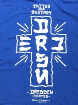 ◎【DRESSEN SKATES】Tシャツ Blue：Ｌ ツアーステッカー付！エリックドレッセン Tour Tee ロサンゼルス スケボー skater スケート_画像2