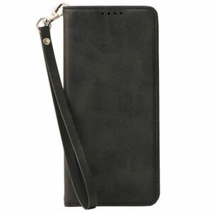 【新品】ストラップ付き 手帳型 Galaxy A53 5G ケース ブラック 手帳 カバー スマホケース マグネット シンプル ベルトなし ギャラクシー