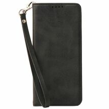 【新品】ストラップ付き 手帳型 iPhone15 ケース ブラック マグネット スマホケース カバー 手帳 アイフォン 携帯ケース ベルトなし_画像1