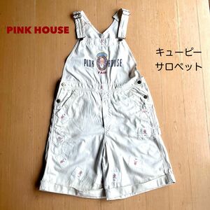 PINK HOUSE キューピー サロペット ホワイト ワッペン オーバーオール オールインワン