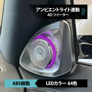 アンビエントライト連動 ハイエンド ロータリー 3D 4Dツイーター 回転スピーカー 純正交換タイプ LED 64色 Cクラス W206 S206 スピーカー