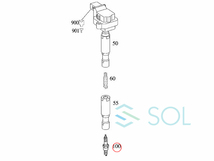 送料185円 ベンツ W203 W204 W215 W209 W219 ダブルプラチナ スパークプラグ 1本 BOSCH C180 C200 C230 CL55 CLK200 CLS55 FR6MPP332_画像3