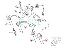 BMW MINI R50 R52 R53 イグニッションコイル + プラグコード 1台分セット 12137510738 12127513032 12127513033 12127513034 12127513035_画像5