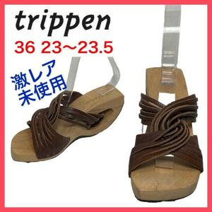 * не использовался * Trippen сандалии Perm Cross толщина низ дерево Wedge 36