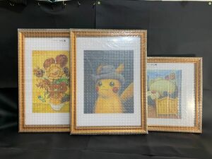 ゴッホxポケモンコラボ　限定商品　アートプリント　正規品　金枠額縁3点セット