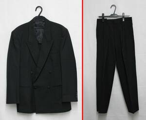 #82_0120 【中古品】 [全日本紳士服工業組合連合会］ メンズダブルセットアップスーツ（礼服） メンズ YA-L ブラック