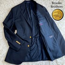 Brooks Brothers ブルックスブラザーズ ゴールデンフリース　テーラードジャケット 紺ブレ 黒 金ボタン2B アメリカ XL位 総裏Golden Fleece_画像1