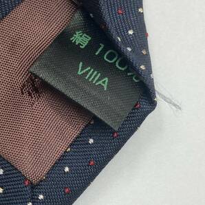 【中古】HENRY POOLE LONDON 絹 100％ VIIIA 日本製 永島服飾（株） ネイビー ドット柄 ネクタイ メンズ 服飾小物 ＊1218‐4＊の画像2