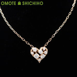 VENDOME AOYAMA Vendome Aoyama бриллиант Heart колье K18 PG розовое золото D:0.15ct женский * б/у A разряд 