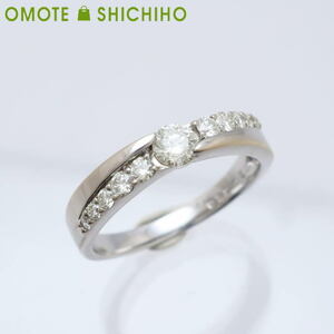 [Продажа!] K18 WG Diamond Ring № 11 D: 0,19CT D: 0,20CT Белое золото #11 Кольцо женские ювелирные украшения ◆ Используемые товары