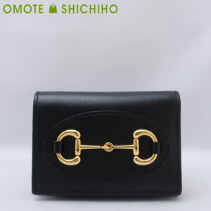 【セール!】 GUCCI グッチ 三つ折り コンパクト財布 ミニウォレット レザー ホースビット 1955 ブラック 644462 未使用品◆Nランク