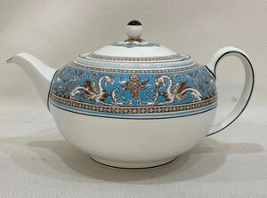 B4C309◆ ウェッジウッド WEDGWOOD フロレンティーン ターコイズ ティーポット 