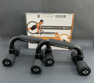 S4C399◆ ACTIVE WINNER プッシュアップバー PUSH UP BAR 腕立て伏せ 傾斜グリップ 筋肉トレーニング 箱付き