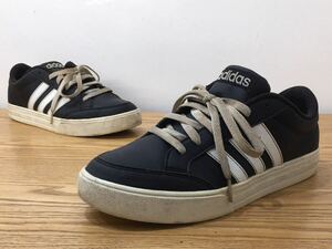 D4C004◆ アディダス adidas アディセットSL フェイクレザー ブラック スニーカー 27cm BC0131 