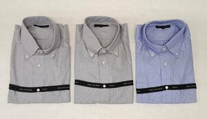 1205-17☆1円スタート☆未使用品 ユニクロ　ファインオックスフォードシャツ 3枚セット　size XL カラーBlue＆Gray