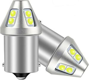S25 LED シングル バックランプ ホワイト 白 6000K 1156 G18 BA15S 12V21W P21W ピン角180度 LEDバルブ 電球 ライト　2個