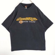 ハーレーダビッドソン プリントTシャツ バイカー カナダ 黒 XL 7984_画像3