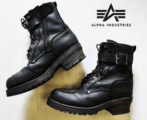 ALPHA INDUSTRIES アルファインダストリーズ バイカーブーツ レザー 黒 26cm